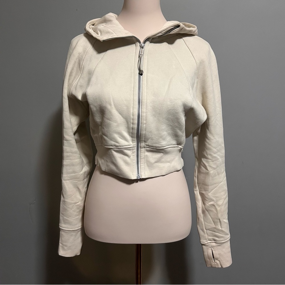 Lululemon Scuba Full-Zip Cropped Hoodie | Size: 8 | Bone - Picture 3 of 5
